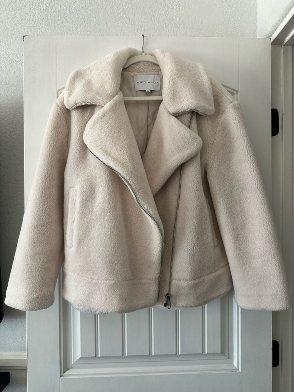 Rebecca Minkoff Ivory Faux Shearling Jacket